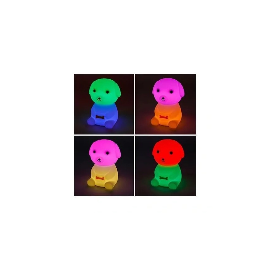 LED RGBW Ρυθμιζόμενο επαναφορτιζόμενο παιδικό νυχτερινό φωτιστικό LED/2,5W/5V 3000K 1200 mAh σκύλος