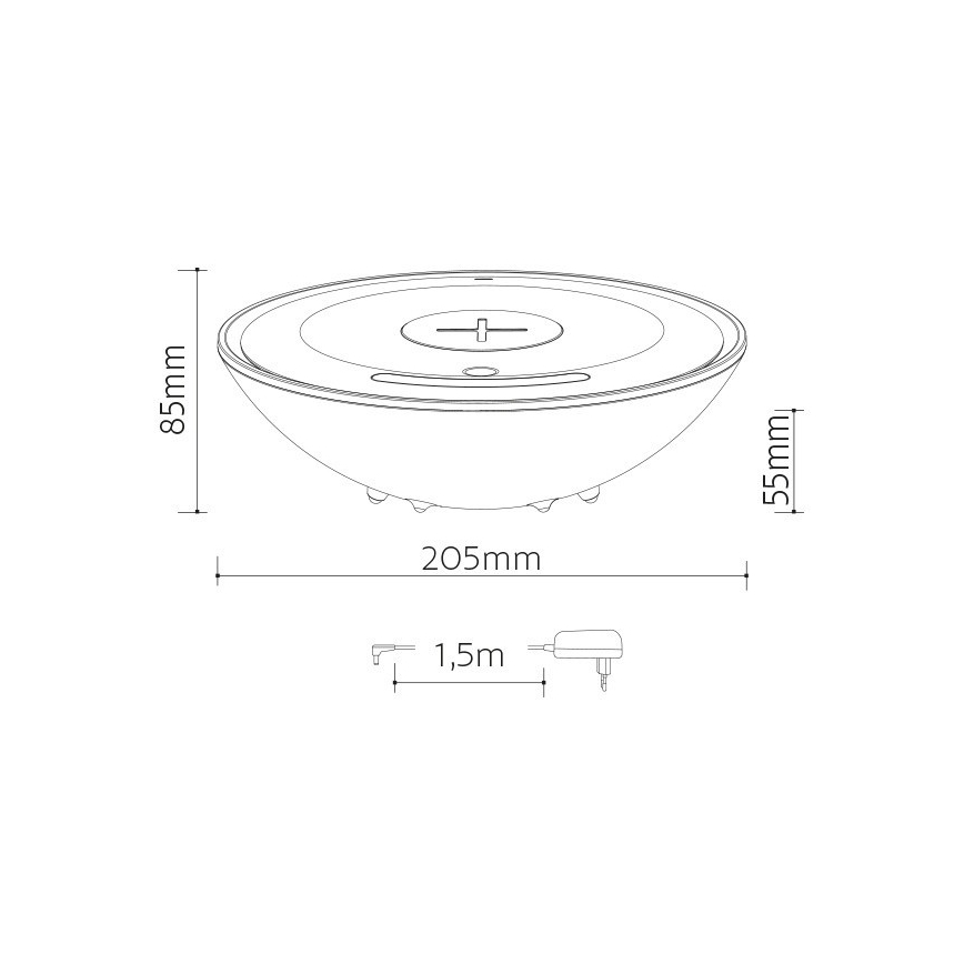 LED RGB Επιτραπέζια λάμπα με ασύρματη φόρτιση LED/10W/230V