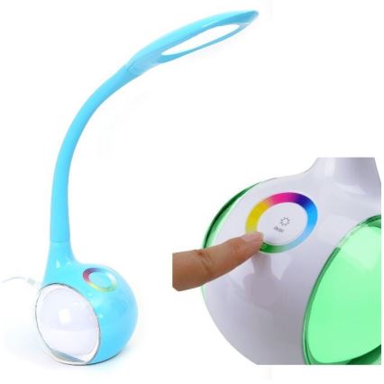 LED RGB Ρυθμιζόμενο επιτραπέζιο φωτιστικό LED/7W/230V μπλε