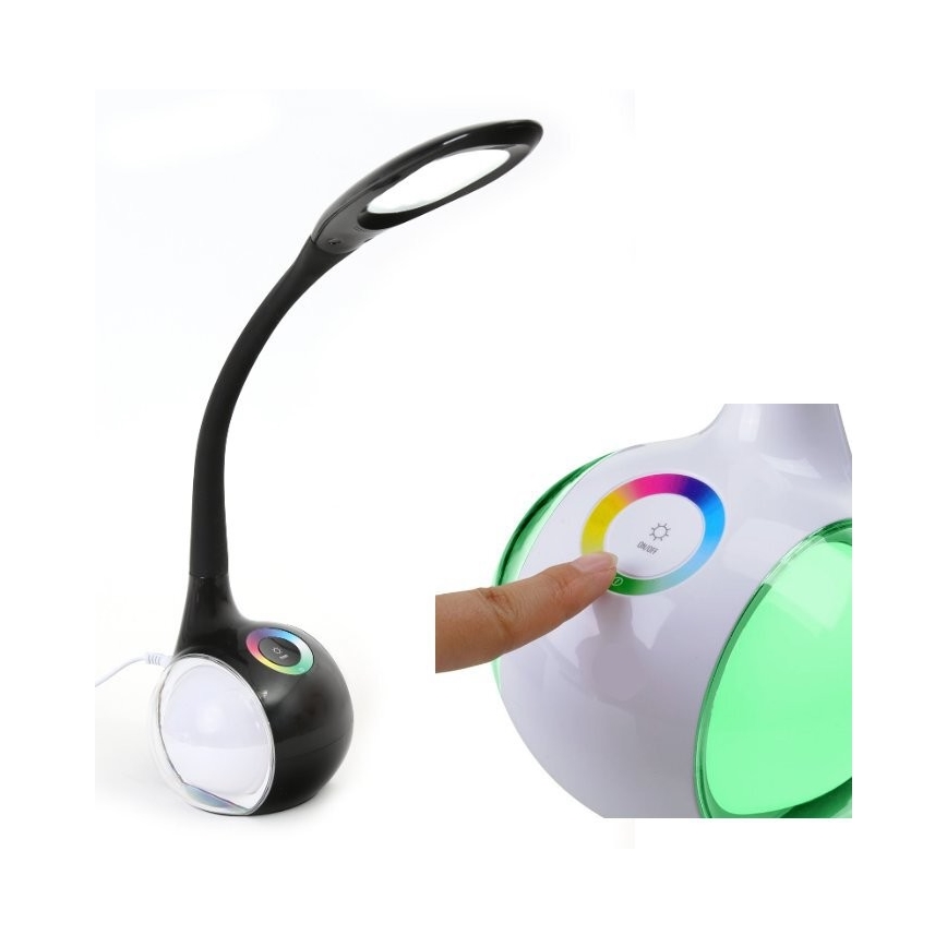 LED RGB Επιτραπέζια λάμπα dimmer LED/7W/230V μαύρο