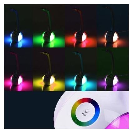 LED RGB Επιτραπέζια λάμπα dimmer LED/7W/230V μαύρο