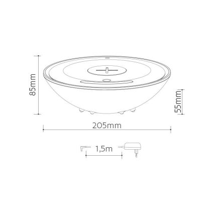 LED RGB Επιτραπέζια λάμπα με ασύρματη φόρτιση LED/10W/230V