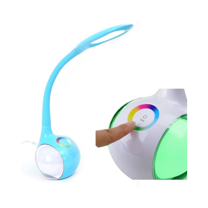 LED RGB Ρυθμιζόμενο επιτραπέζιο φωτιστικό LED/7W/230V μπλε