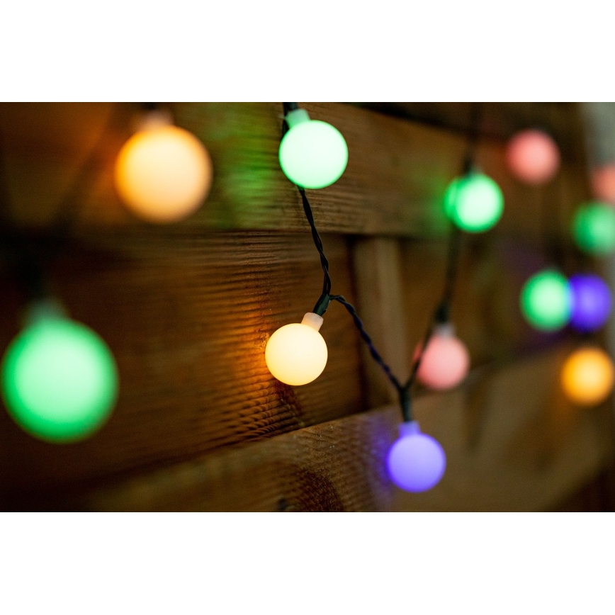 LED RGB Ηλιακά λαμπάκια PARTY 30xLED/1,2V 400 mAh 3,9 m IP44
