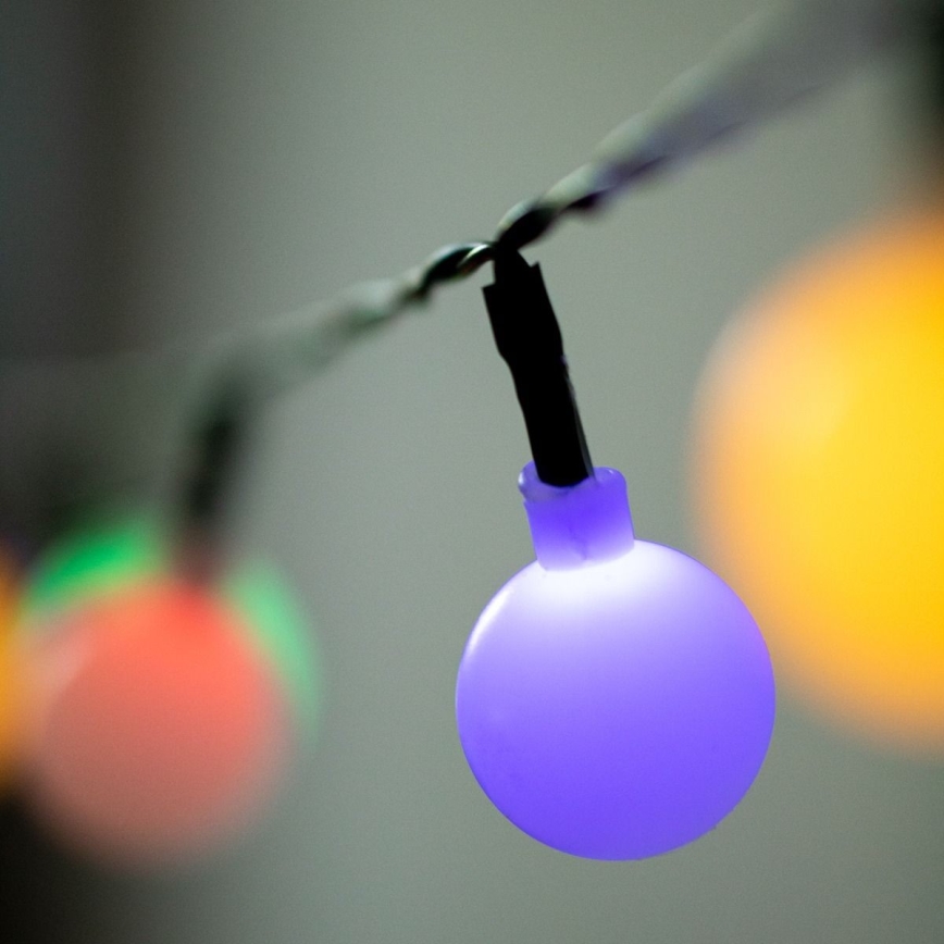 LED RGB Ηλιακά λαμπάκια PARTY 30xLED/1,2V 400 mAh 3,9 m IP44