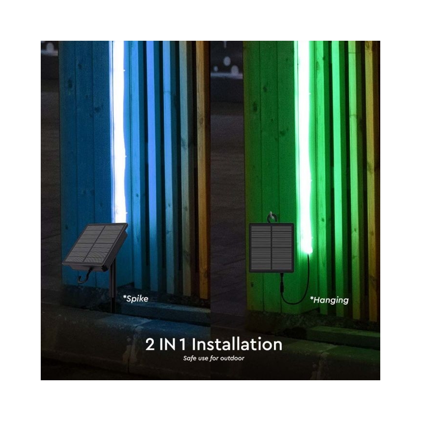 LED RGB Ηλιακή ταινία ντιμαριζόμενη  LED/1,2W/3,7V IP67 5m + τηλεχειριστήριο