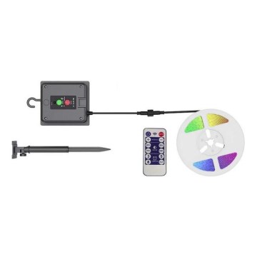 LED RGB Ηλιακή ταινία ντιμαριζόμενη  LED/1,2W/3,7V IP67 5m + τηλεχειριστήριο