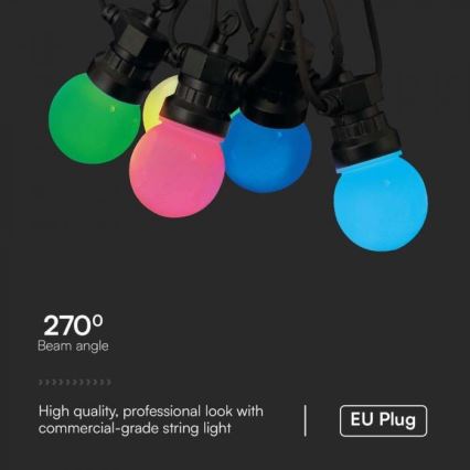 LED RGB Λαμπάκια εξωτερικού χώρου STRING 13 m 15xLED/0,5W/230V IP44 + τηλεχειριστήριο