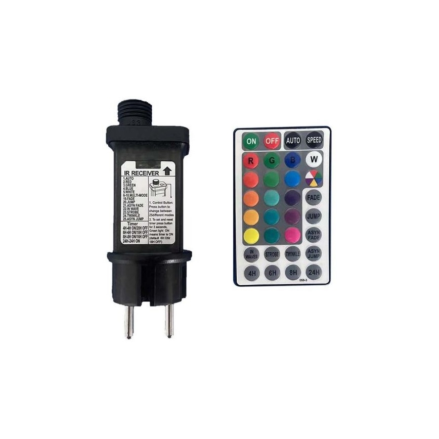 LED RGB Λαμπάκια εξωτερικού χώρου STRING 13 m 15xLED/0,5W/230V IP44 + τηλεχειριστήριο