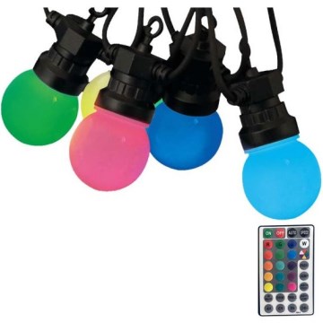 LED RGB Λαμπάκια εξωτερικού χώρου STRING 13 m 15xLED/0,5W/230V IP44 + τηλεχειριστήριο