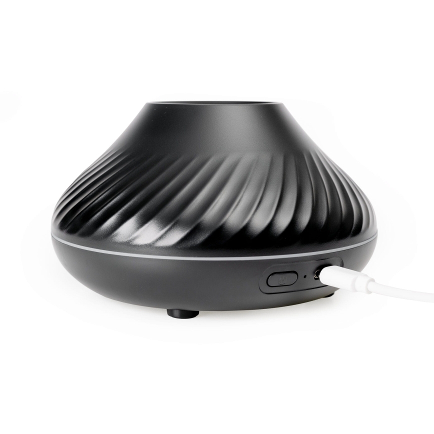 LED RGB Συσκευή αρωματοθεραπείας με εφέ φλόγας LED/6,5W/5V 130ml μαύρο