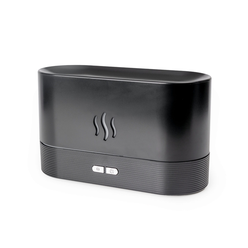 LED RGB Υπερηχητικός αρωματικός διαχυτής και υγραντήρας αέρα με φωτισμό 180ml μαύρο