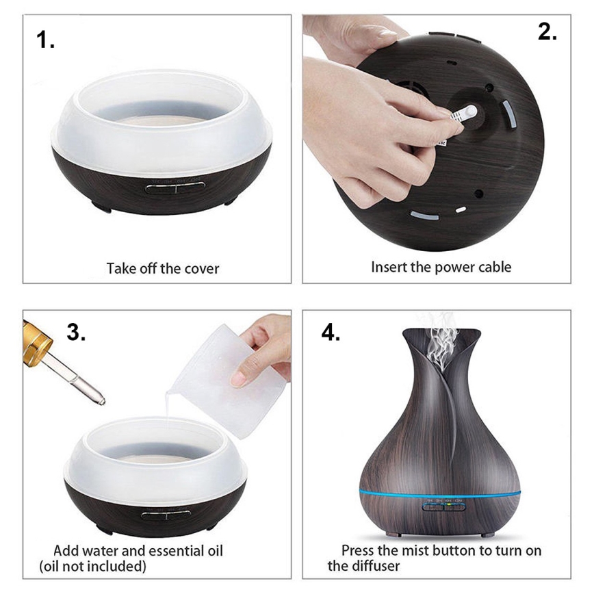 LED RGB Υγραντήρας και Ιονιστής Αέρα 400 ml