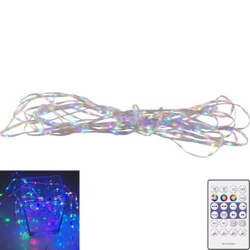 LED RGB Χριστουγεννιάτικα λαμπάκια LED/10W/5V 10 m USB + τηλεχειριστήριο