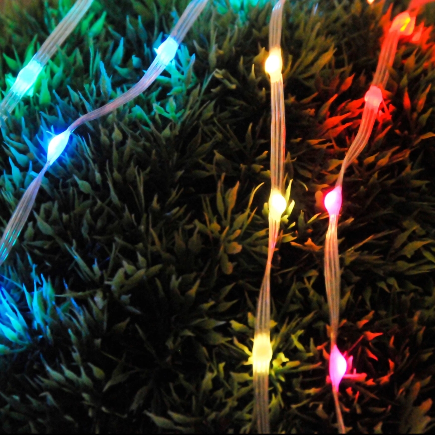 LED RGB Χριστουγεννιάτικα λαμπάκια LED/10W/5V 10 m USB + τηλεχειριστήριο