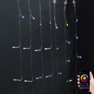 LED RGB χριστουγεννιάτικη κουρτίνα 180xLED/7 λειτουργίες 6m IP65 Wi-Fi Tuya