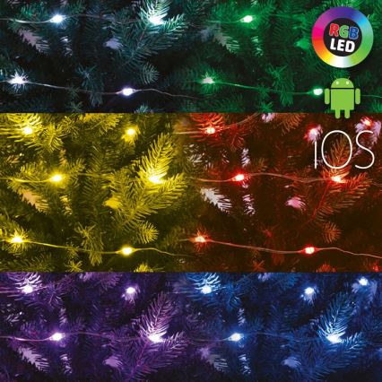 LED RGB Χριστουγεννιάτικη ρυθμιζόμενη γιρλάντα 200xLED/29 λειτουργίες 20,4m