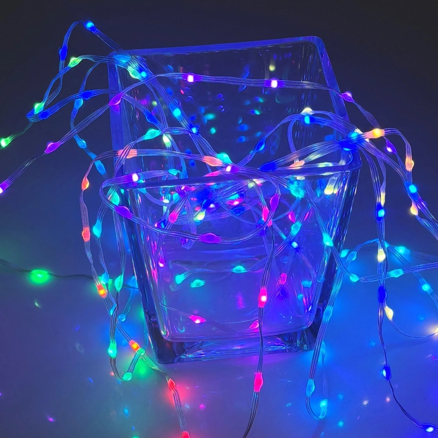 LED RGB χριστουγεννιάτικη γιρλάντα LED/10W/5V 10 m USB + τηλεχειριστήριο