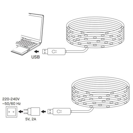 LED RGB χριστουγεννιάτικη γιρλάντα LED/10W/5V 10 m USB + τηλεχειριστήριο