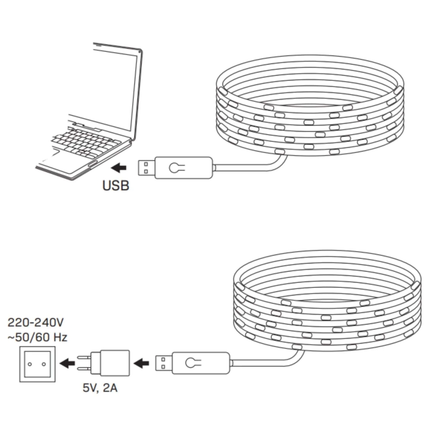 LED RGB χριστουγεννιάτικη γιρλάντα LED/10W/5V 10 m USB + τηλεχειριστήριο