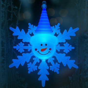 LED RGB χριστουγεννιάτικη διακόσμηση με βεντούζα LED/3xLR44 χιονάνθρωπος κόκκινο/μπλε/πράσινο