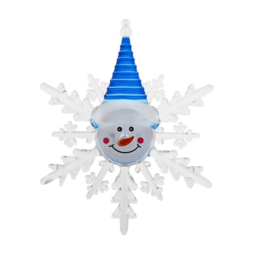 LED RGB χριστουγεννιάτικη διακόσμηση με βεντούζα LED/3xLR44 χιονάνθρωπος κόκκινο/μπλε/πράσινο