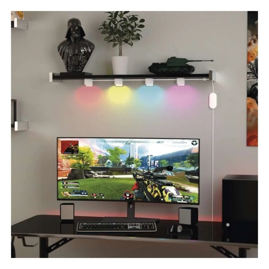 LED RGBIC+CCT Διακοσμητικά λαμπάκια με προβολείς GoSmart 12xLED/7W/230V 255 cm Wi-Fi Tuya