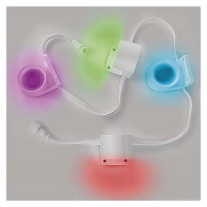 LED RGBIC+CCT Διακοσμητική αλυσίδα με σημειακό φωτισμό GoSmart - επέκταση 4xLED/7W/230V 85 εκ. Wi-Fi Tuya