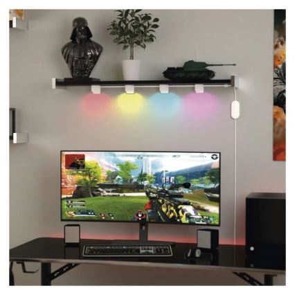 LED RGBIC+CCT Διακοσμητικά λαμπάκια με προβολείς GoSmart 12xLED/7W/230V 255 cm Wi-Fi Tuya