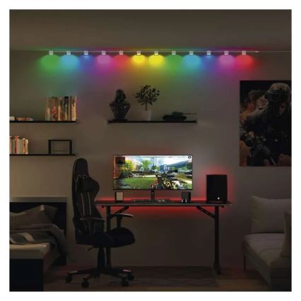 LED RGBIC+CCT Διακοσμητικά λαμπάκια με προβολείς GoSmart 12xLED/7W/230V 255 cm Wi-Fi Tuya