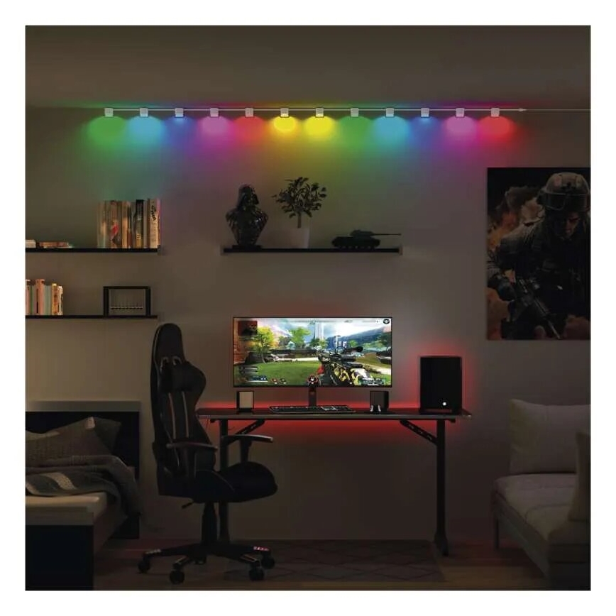 LED RGBIC+CCT Διακοσμητικά λαμπάκια με προβολείς GoSmart - επέκταση 4xLED/7W/230V 85 cm Wi-Fi Tuya