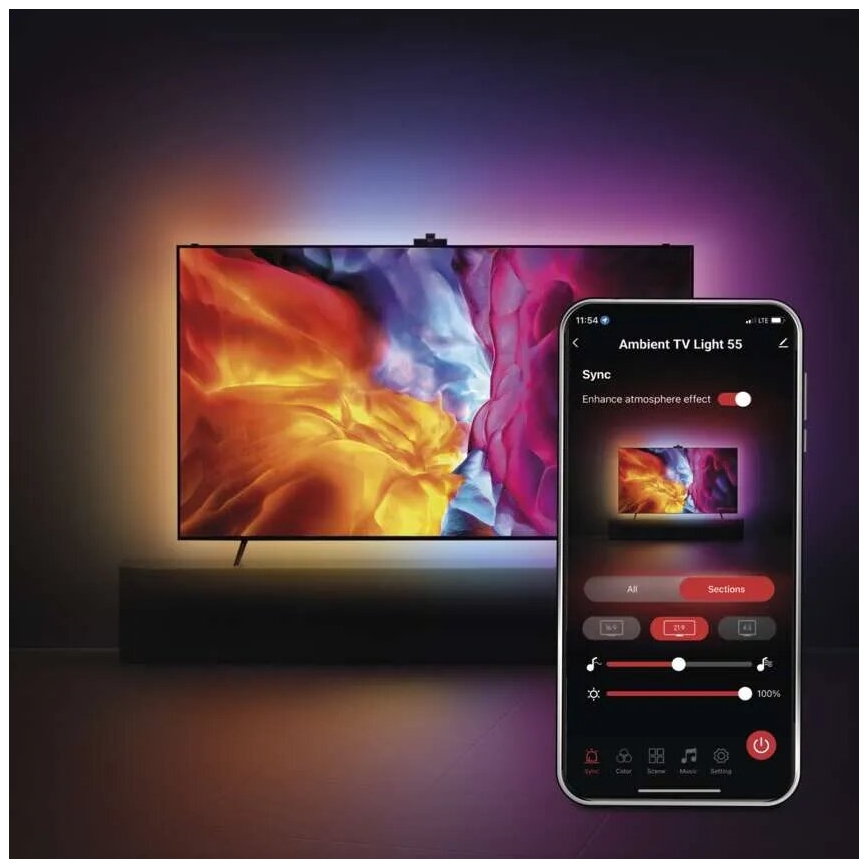 LED RGBIC Dimmable ταινία για TV GoSmart LED/24W/230V 55“