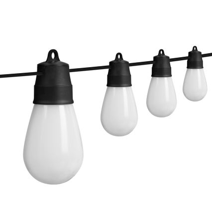 LED RGBIC ρυθμιζόμενη ηλιακή γιρλάντα 30xLED/1,3W/3,7/5V 2200 mAh 14,37 m IP65 μαύρη + τηλεχειριστήριο