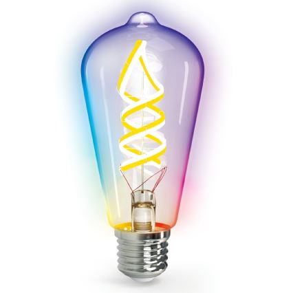 LED RGBW Ρυθμιζόμενη λάμπα FILAMENT MESH Smart ST64 E27/4,9W/230V 2700K - Aigostar