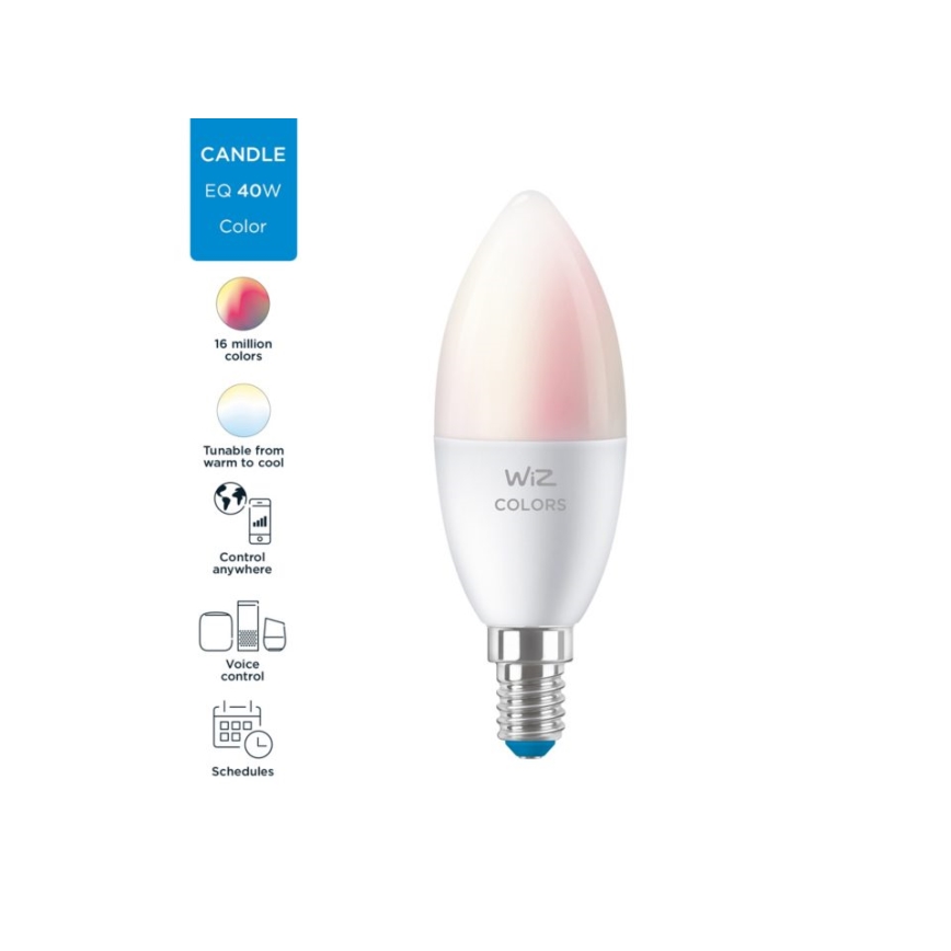 LED RGBW Dimmable λάμπα C37 E14/4,9W/230V 2200-6500K CRI 90 Wi-Fi -WiZ