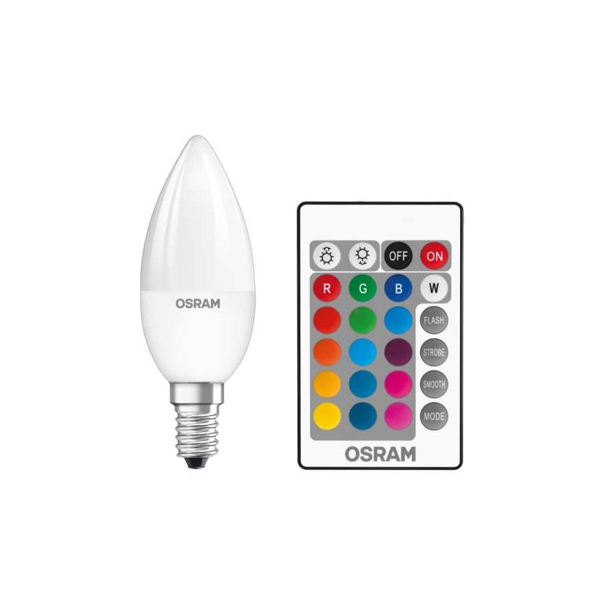 LED RGBW Dimmable λάμπα STAR E14/4,5W/230V 2700K + τηλεχειριστήριο – Osram