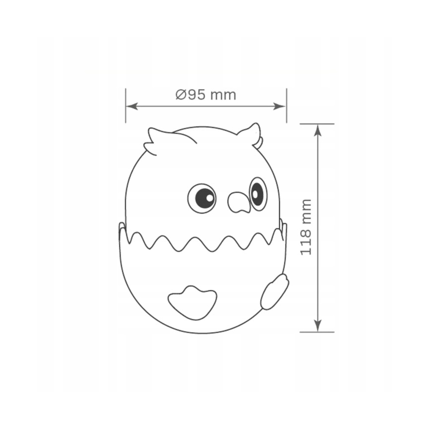 LED RGBW Dimmable παιδικό φωτιστικό αφής LED/1W/5V USB 1200 mAh κουκουβάγια μπλε