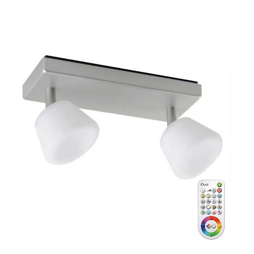 LED RGBW Dimmable σποτ με 2 φώτα 2xLED/6W/230V 2200-6500K + τηλεχειριστήριο