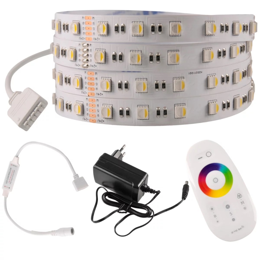 LED RGBW Dimmable ταινία 3m LED/22W/24/230V + τηλεχειριστήριο