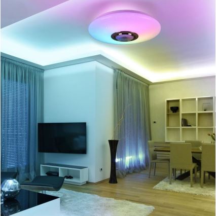 LED RGBW Dimmable φωτιστικό οροφής με ηχείο MAGIC MUSIC LED/18W/230V 3000-6500K + τηλεχειριστήριο