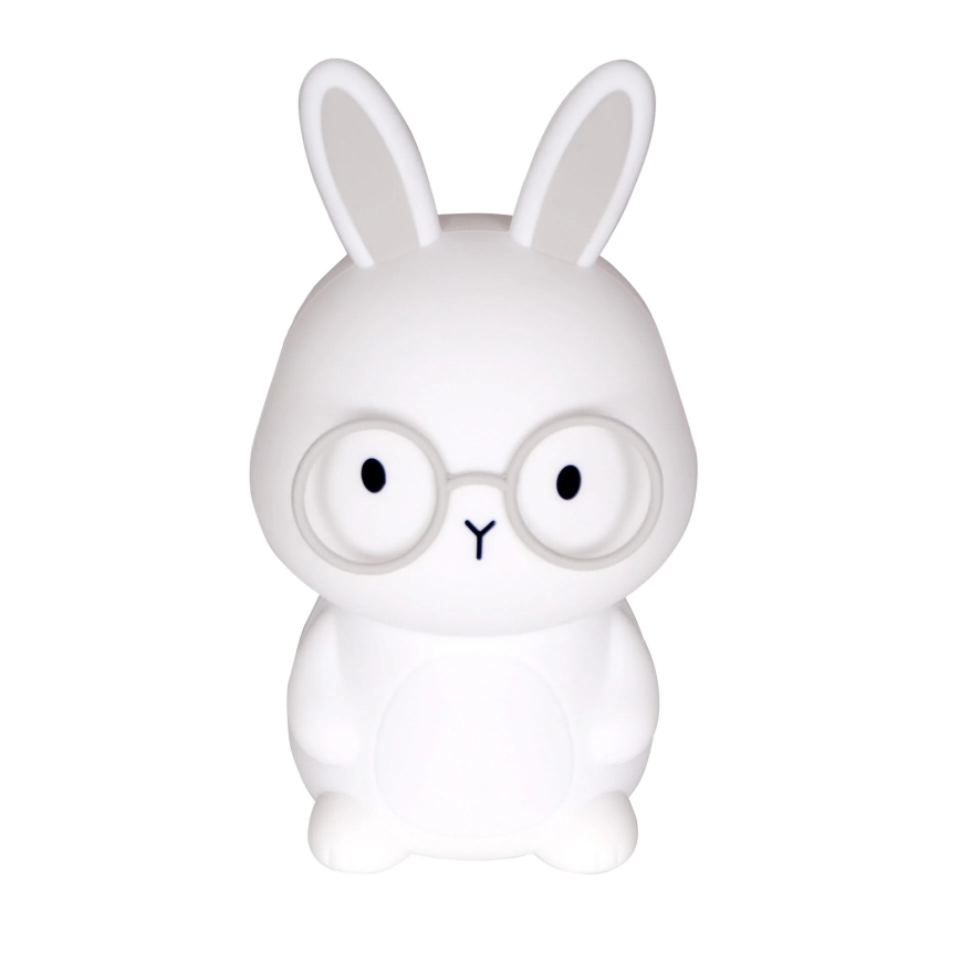 LED RGBW Dimming παιδικό αφής φωτιστικό FLORKA LED/1W/5V USB 1200 mAh λαγουδάκι λευκό/γκρι