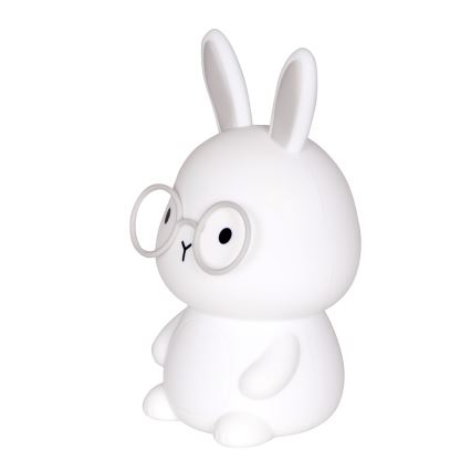 LED RGBW Dimming παιδικό αφής φωτιστικό FLORKA LED/1W/5V USB 1200 mAh λαγουδάκι λευκό/γκρι