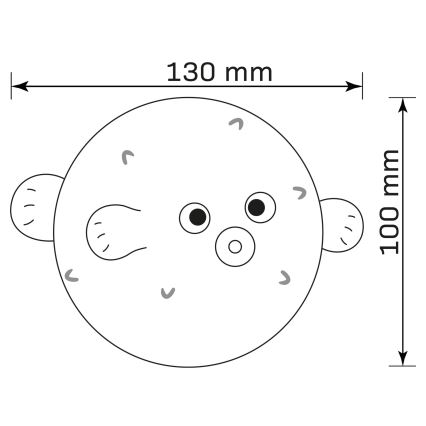 LED RGBW Dimming παιδικό αφής φωτιστικό HELI LED/1W/5V USB 1200 mAh ψάρι μπλε