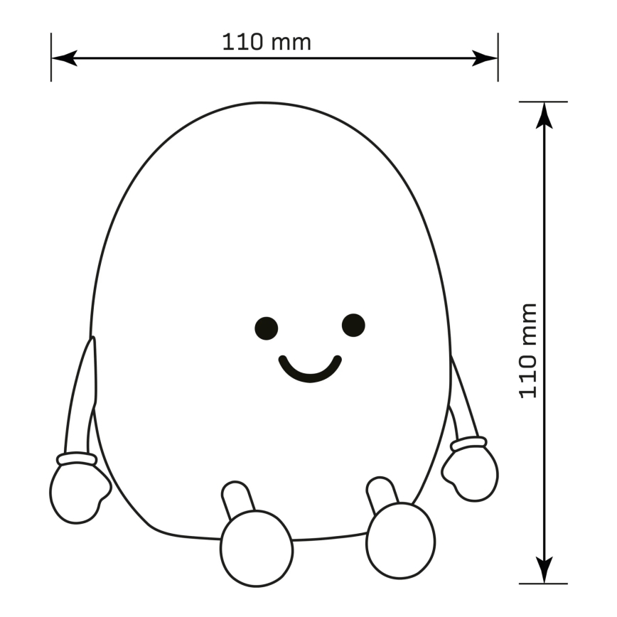 LED RGBW Dimming παιδικό αφής φωτιστικό POTATO LED/2W/5V USB 1200 mAh potato