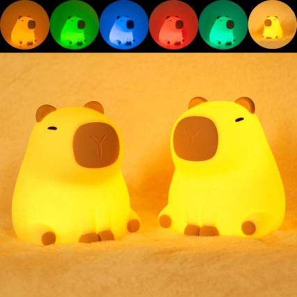 LED RGBW Dimming παιδικό αφής φωτιστικό LED/1W/5V USB 1200 mAh capybara