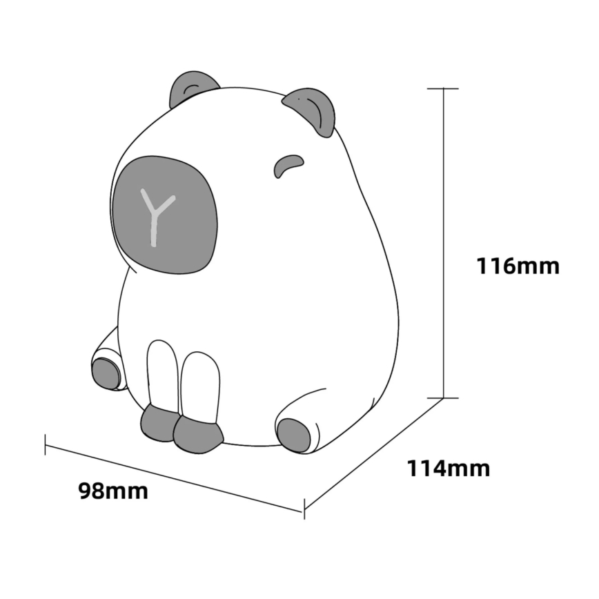 LED RGBW Dimming παιδικό αφής φωτιστικό LED/1W/5V USB 1200 mAh capybara