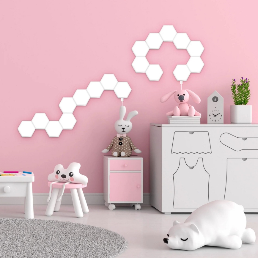 ΣΕΤ 9x LED RGBW Dimming τοίχου διακοσμητικό φωτιστικό MAYA LED/1W/230V + τηλεχειριστήριο