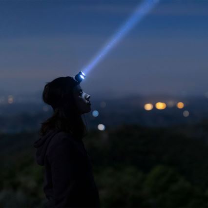 LED RGBW Dimming επαναφορτιζόμενος φακός κεφαλής USB LED/3W/5V IP43 190 γυαλιστερό 24 h 750 mAh