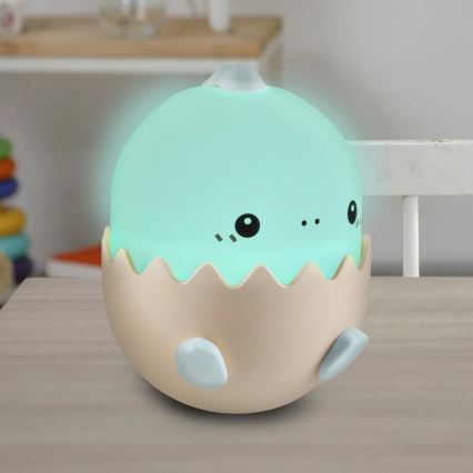 LED RGBW Dimming παιδικό αφής φωτιστικό BABY DINO LED/0,75W/5V USB 1200 mAh μπλε