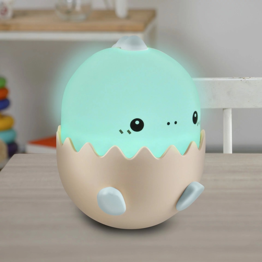 LED RGBW Dimming παιδικό αφής φωτιστικό BABY DINO LED/0,75W/5V USB 1200 mAh μπλε